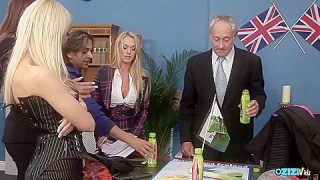 Lovely Secretaries Fucking With Two Horny Guys In The Office
